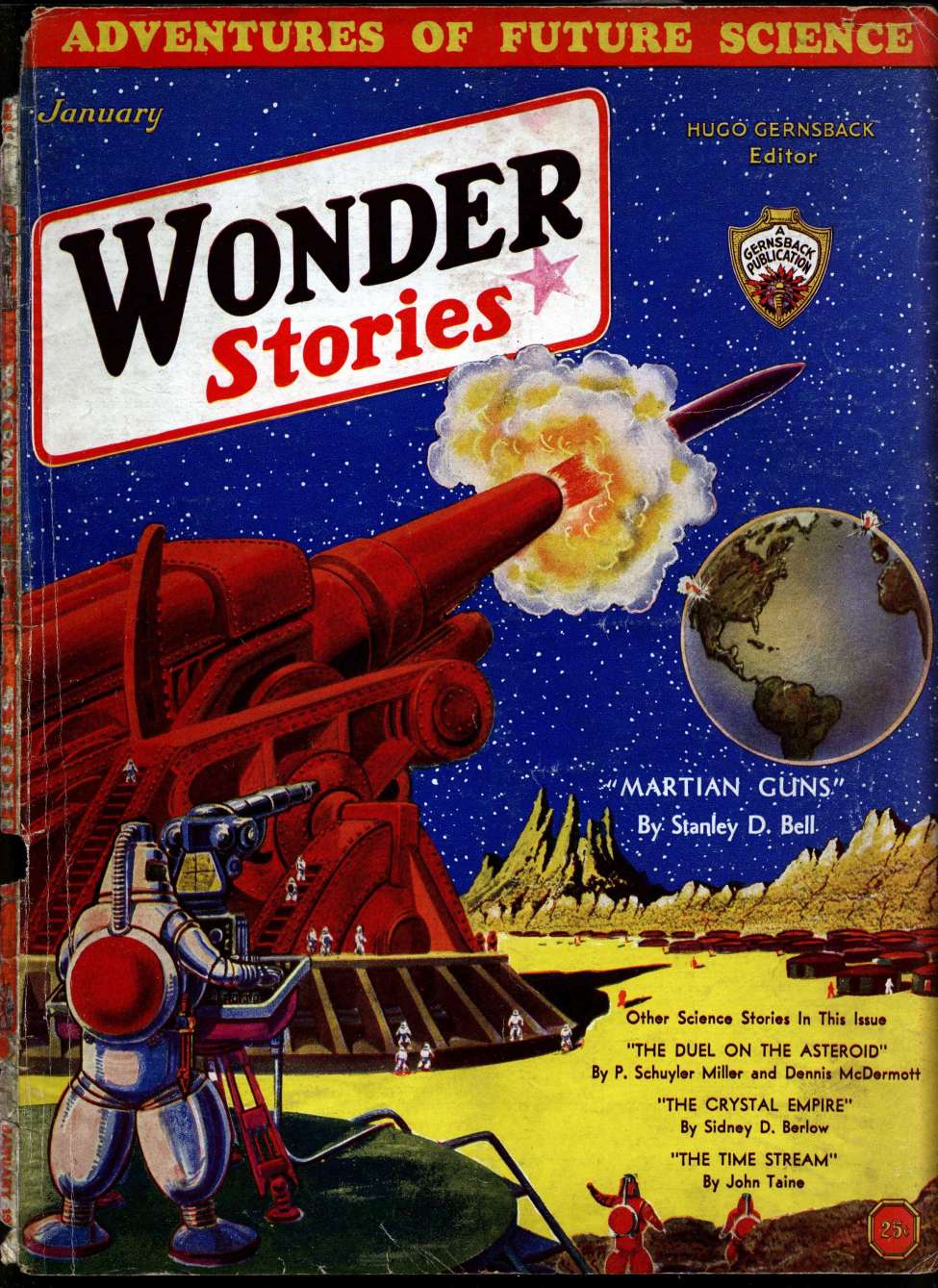Comic Book Cover For Wonder Stories v3 8 - Martian Guns - Stanley D. Bell