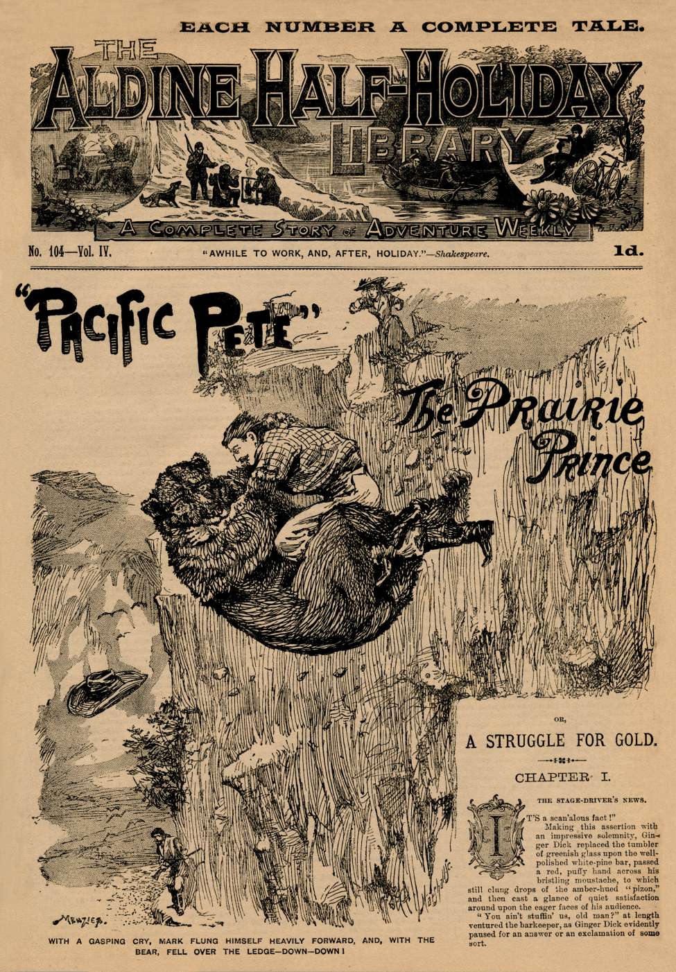 Book Cover For Aldine Half-Holiday Library 104 - Pacific Pete, The Prairie Prince