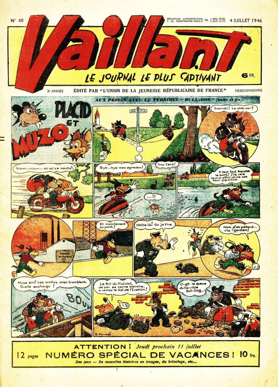 Comic Book Cover For Vaillant 60 - Placid et Muzo