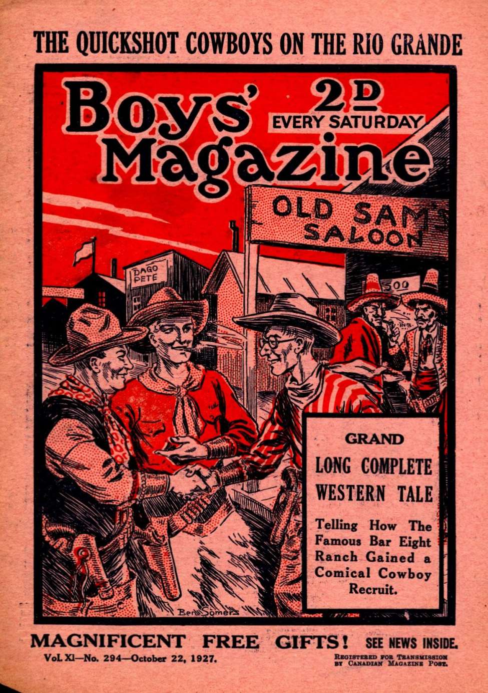 Comic Book Cover For Boys' Magazine 294