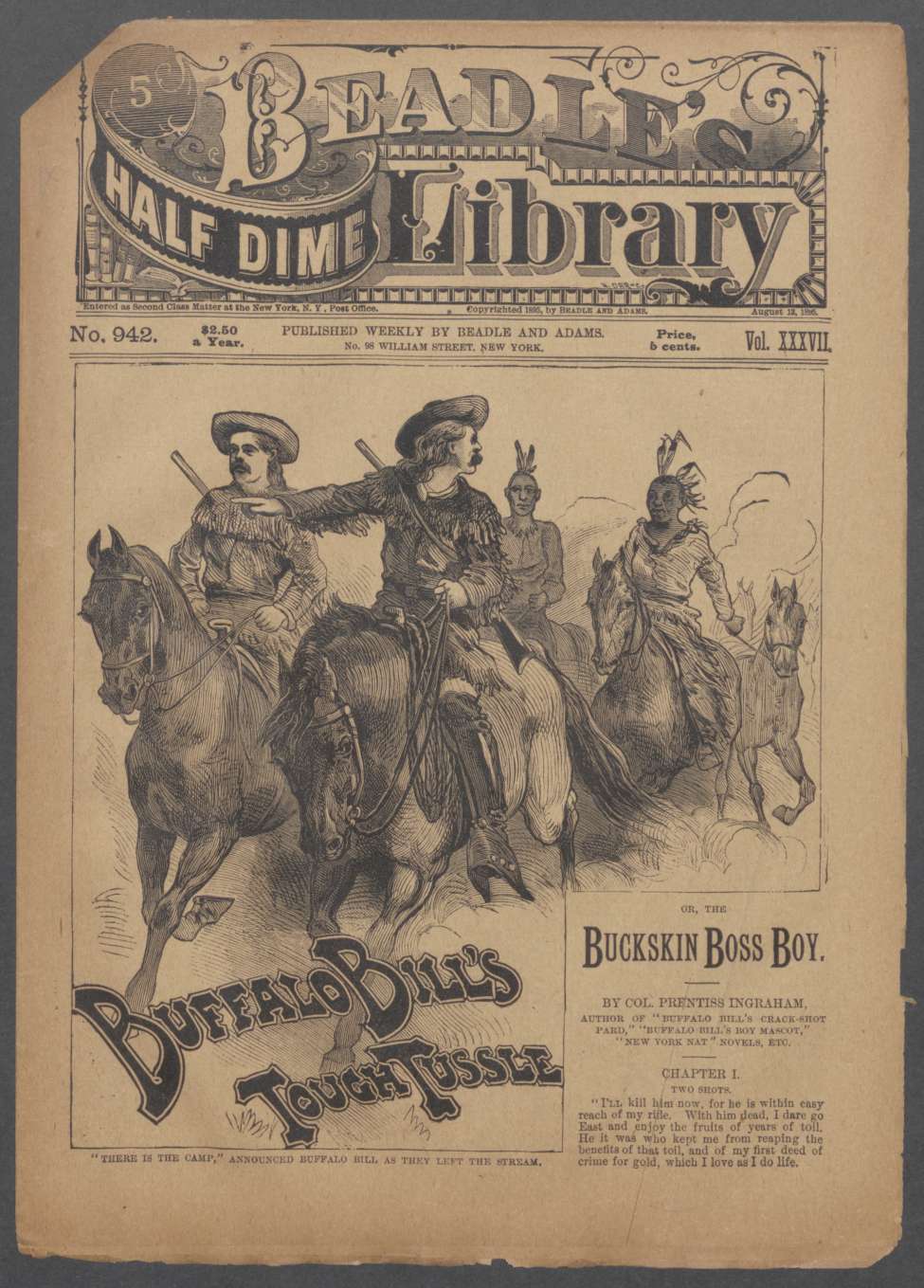 Book Cover For Beadle's Half Dime Library 942 - Buffalo Bill's Tough Tussle
