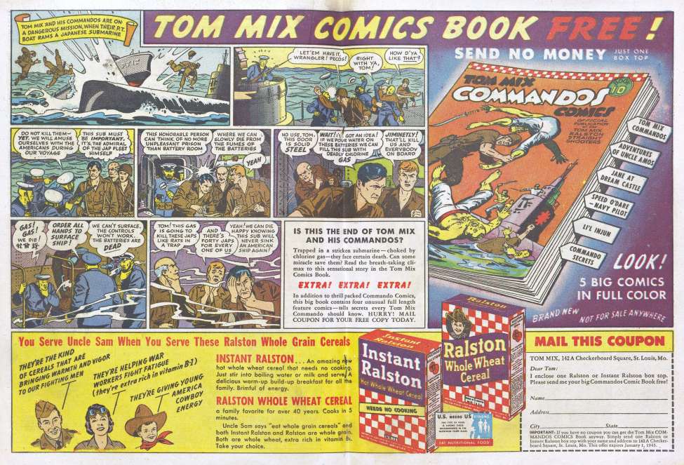 Book Cover For Tom Mix Commandos Ad Dec 1942