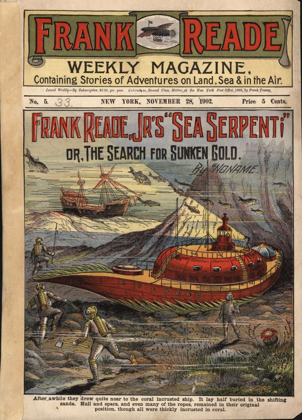 Book Cover For v1 5 - Frank Reade, Jr's Sea Serpent