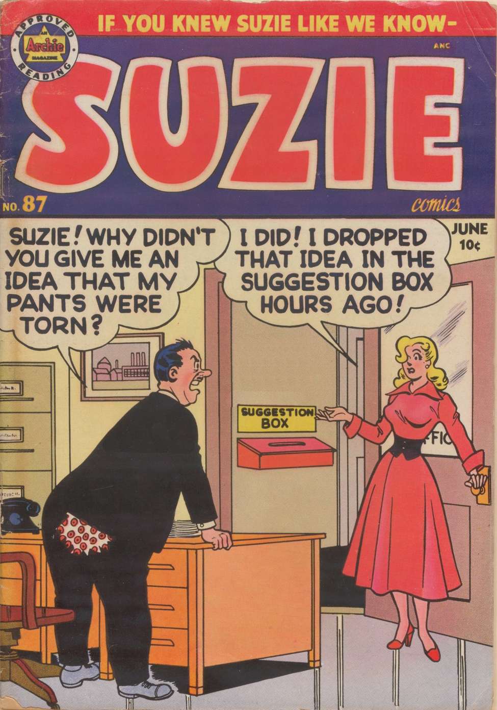Comic Book Cover For Suzie Comics 87
