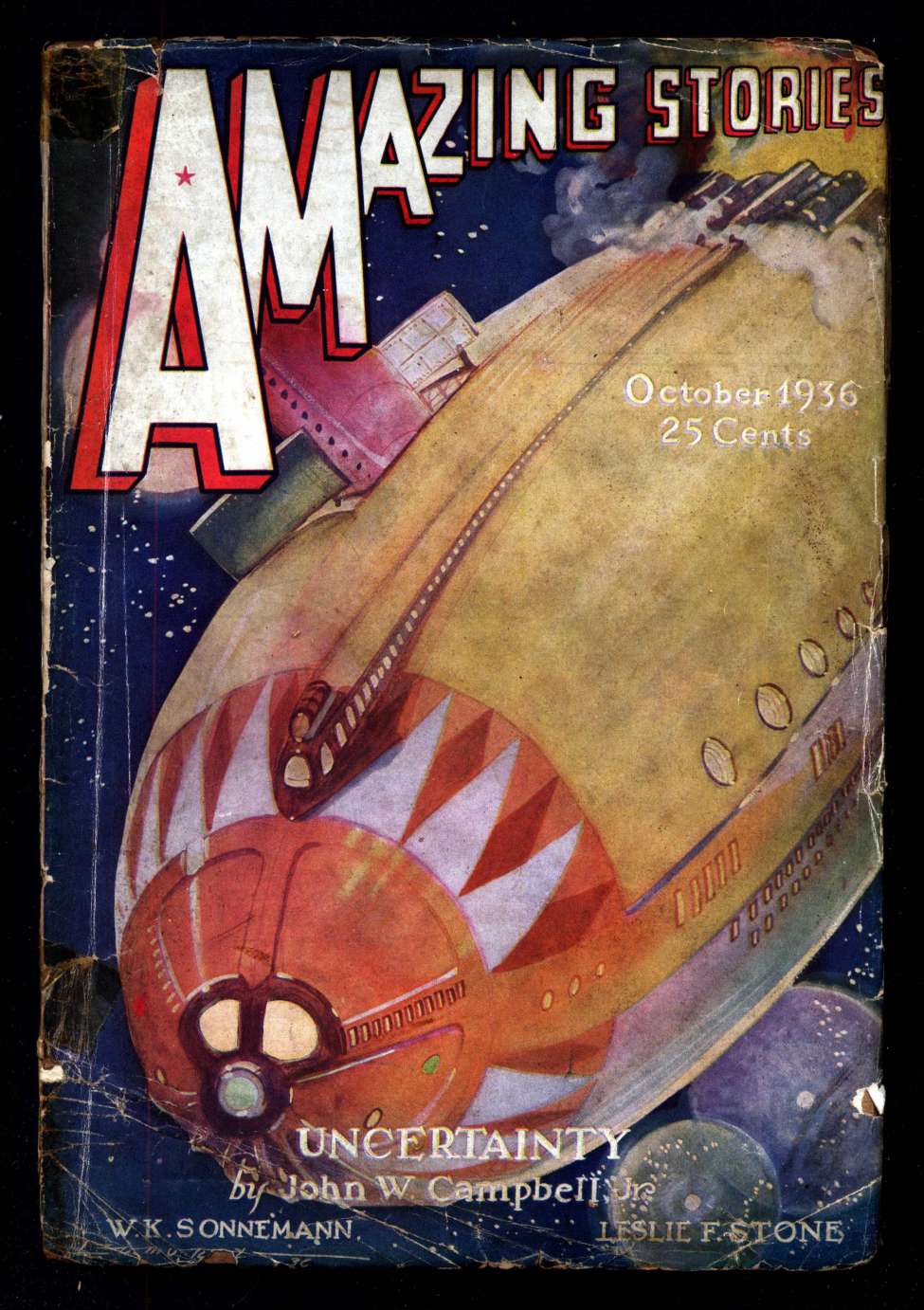 Book Cover For Amazing Stories v10 12 - Uncertainty - John W. Campbell Jr.
