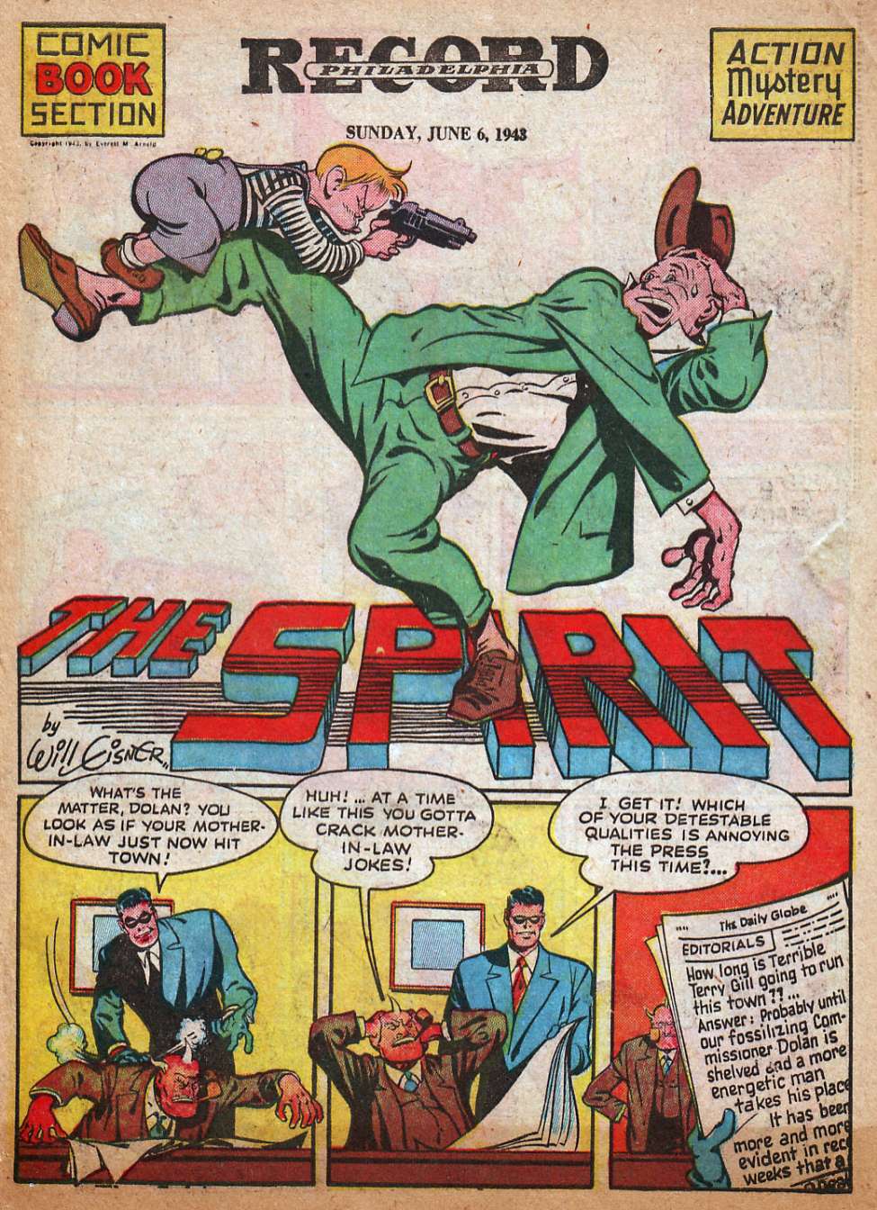 Comic Book Cover For The Spirit (1943-06-06) - Philadelphia Record