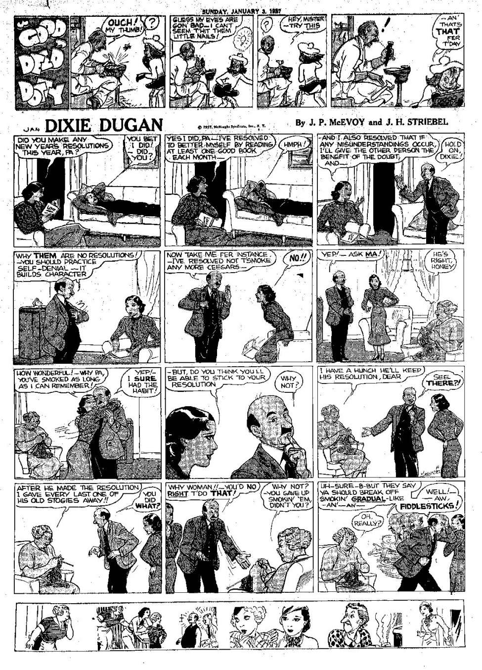 Comic Book Cover For Dixie Dugan 1937 - Sundays