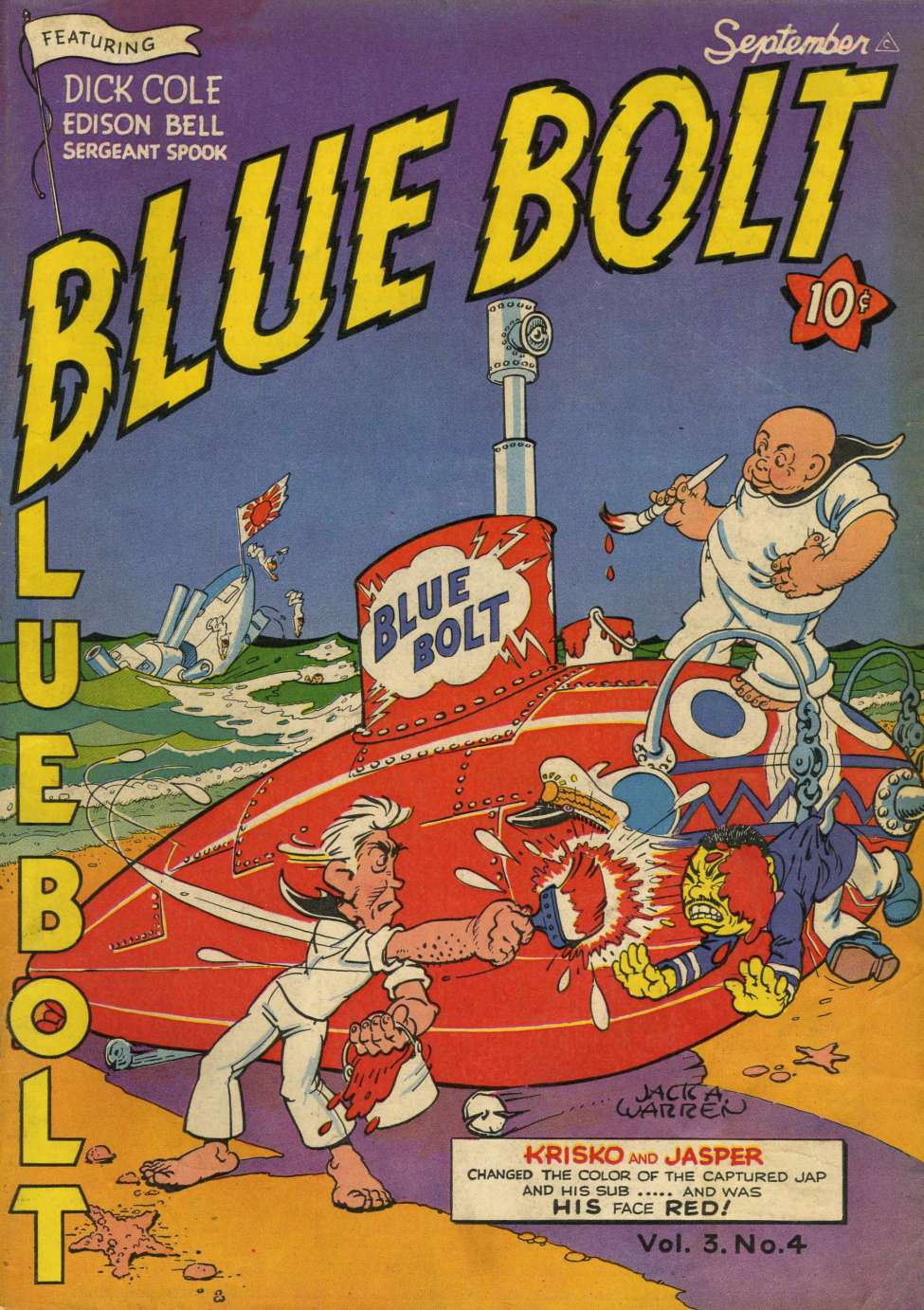 Comic Book Cover For Blue Bolt v3 4 - Version 2