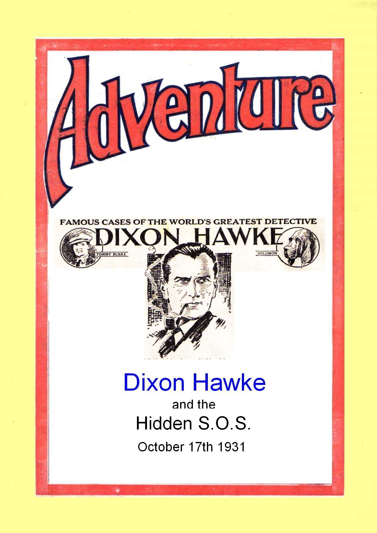 Book Cover For Dixon Hawke and the Hidden S.O.S.