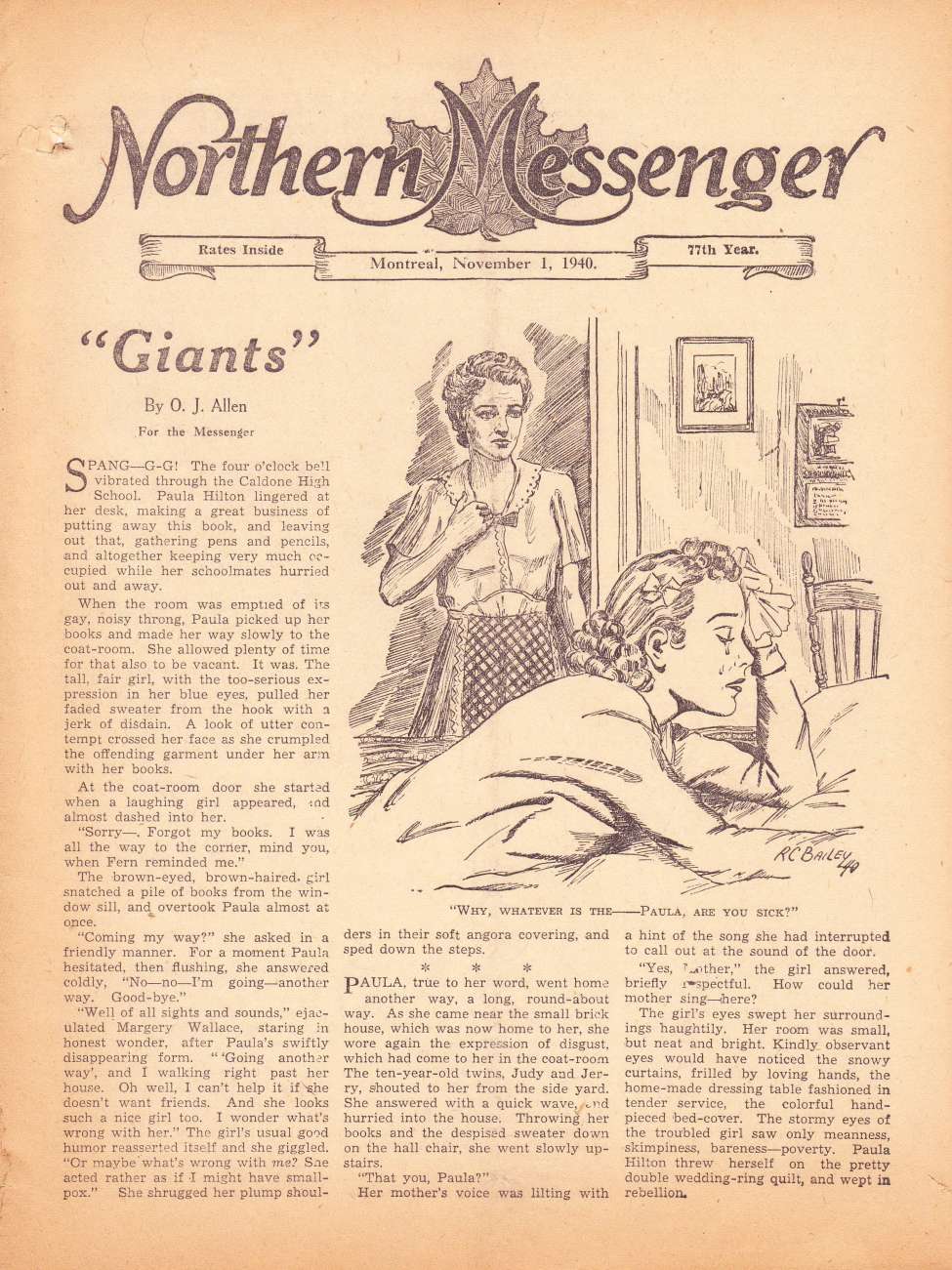 Comic Book Cover For Northern Messenger (1940-11-01)