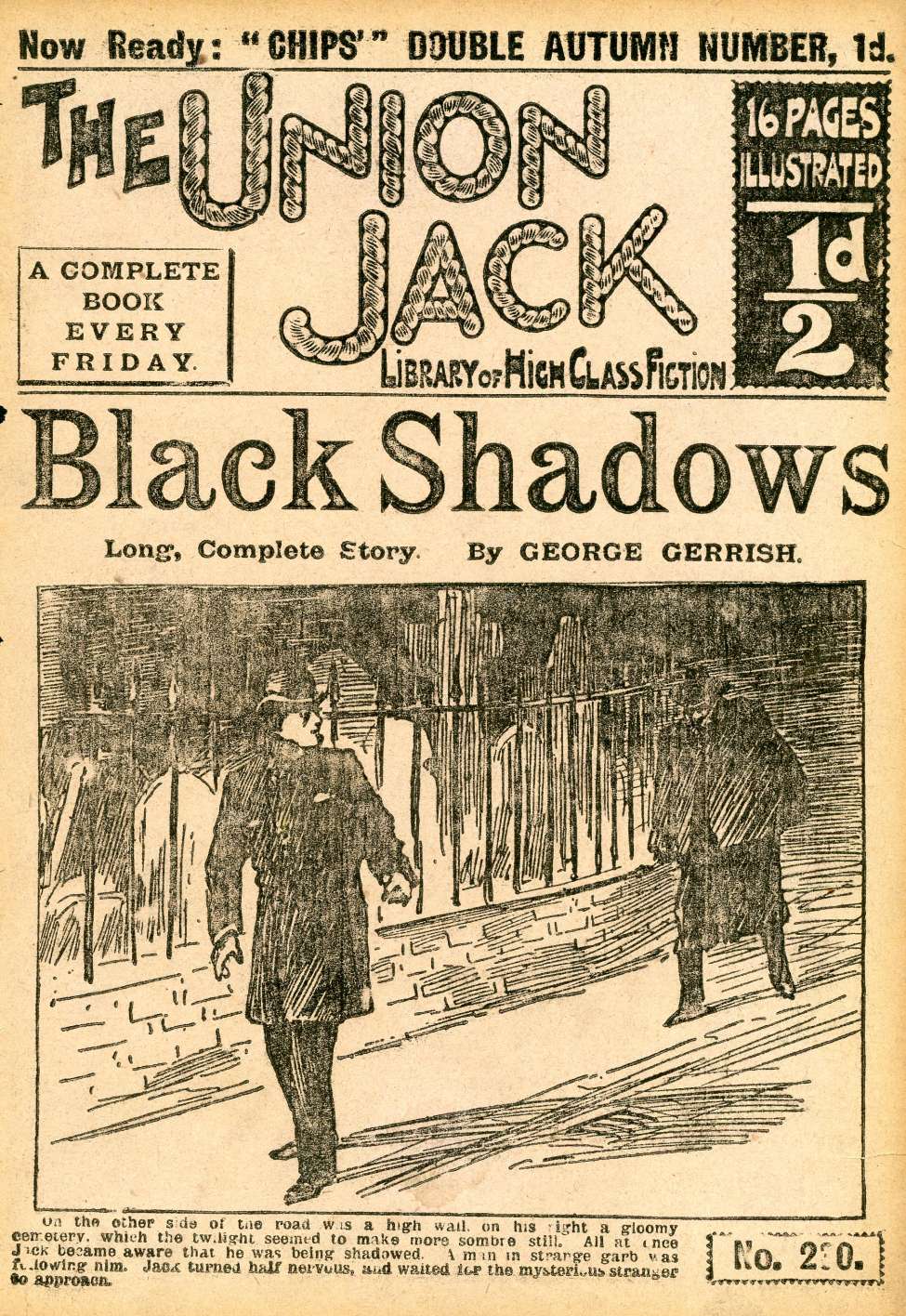 Comic Book Cover For The Union Jack 230 - Black Shadows