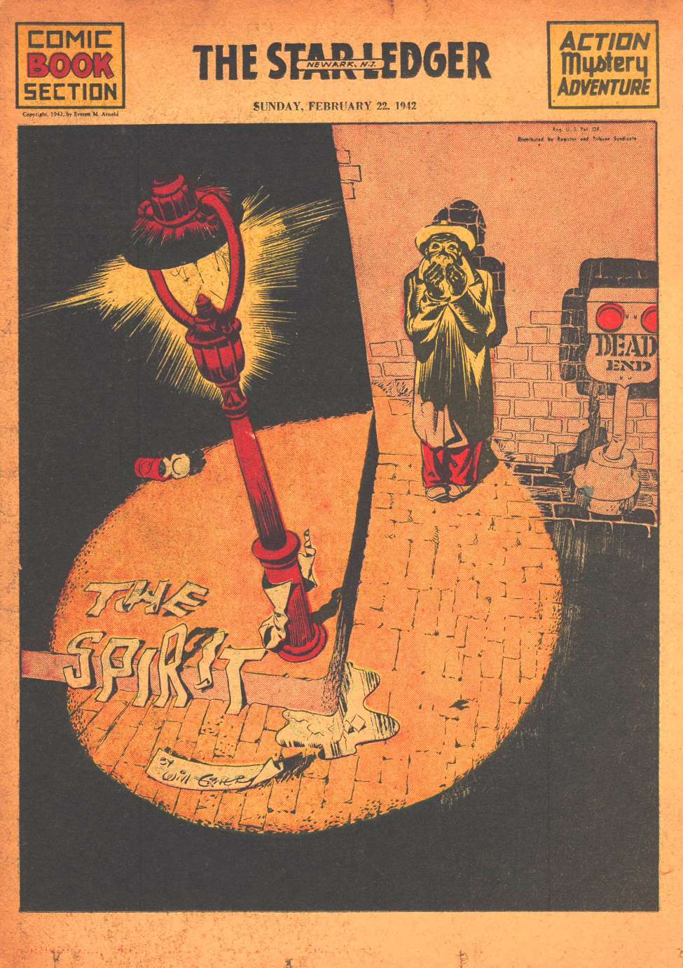 Comic Book Cover For The Spirit (1942-02-22) - Star-Ledger - Version 2