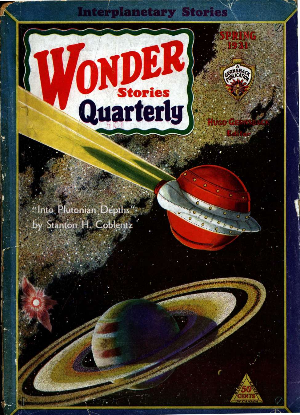 Book Cover For Wonder Stories Quarterly v2 3 - Into Plutonian Depths - Stanton A. Coblentz