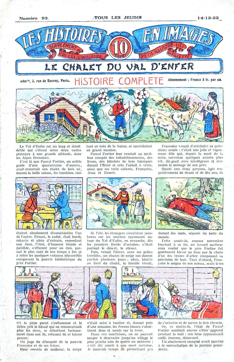 Book Cover For Les Histoires en Images 93 - Le Chalet du Val d`Enfer
