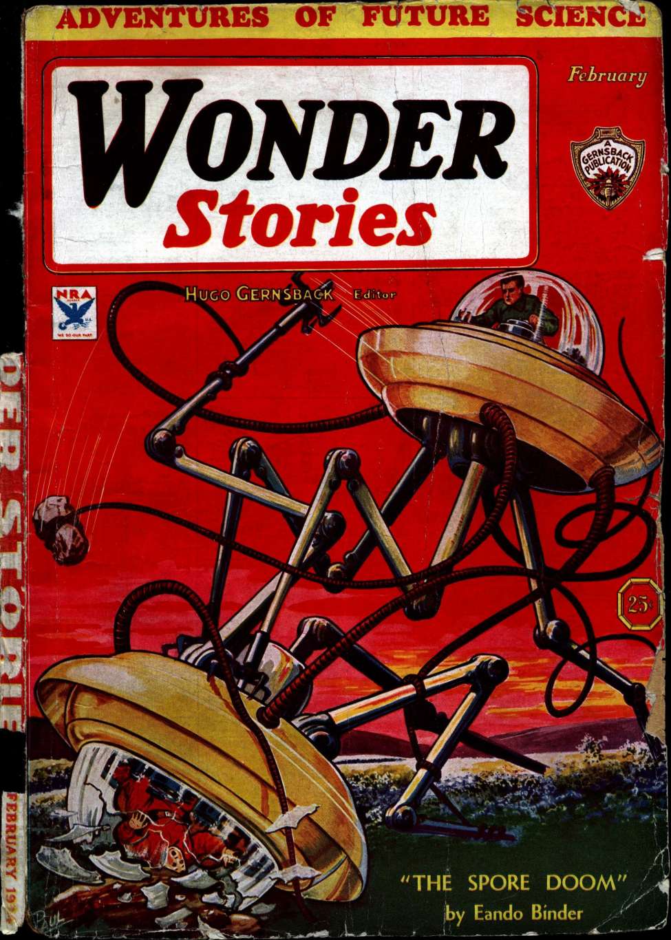 Book Cover For Wonder Stories v5 7 - The Spore Doom - Eando Binder
