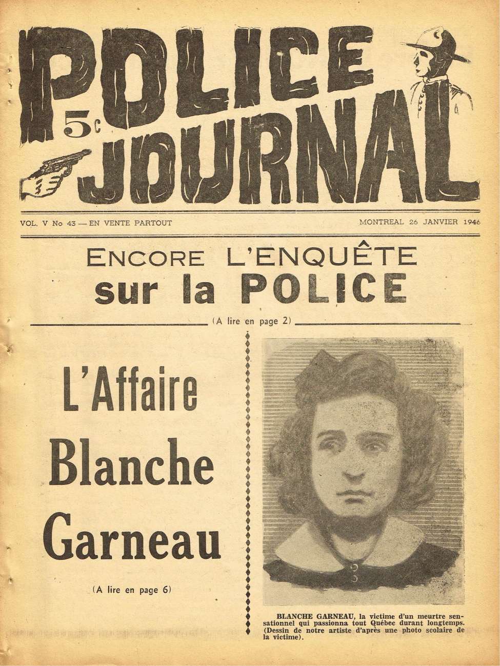Book Cover For Police Journal v5 43 - L' Affaire Blanche Garneau