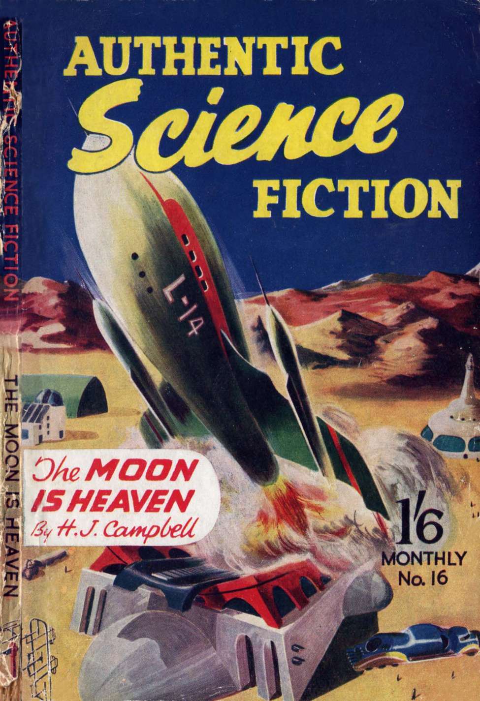 Comic Book Cover For Authentic Science Fiction 16 - The Moon Is Heaven - H. J. Campbell