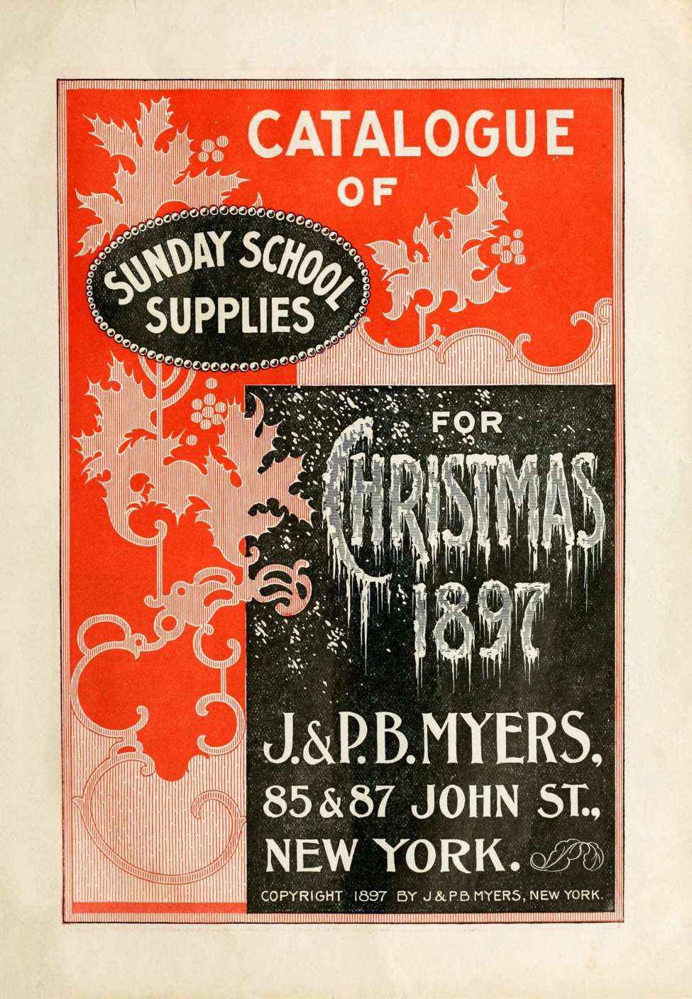 Comic Book Cover For Catalogue of Sunday School Supplies for Christmas 1897