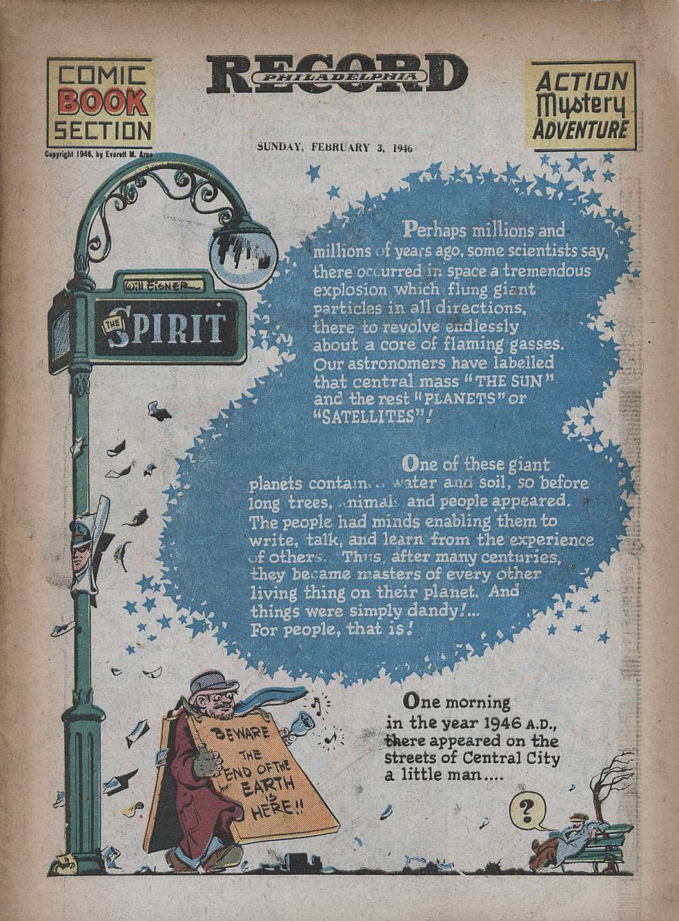 Comic Book Cover For The Spirit (1946-02-03) - Philadelphia Record