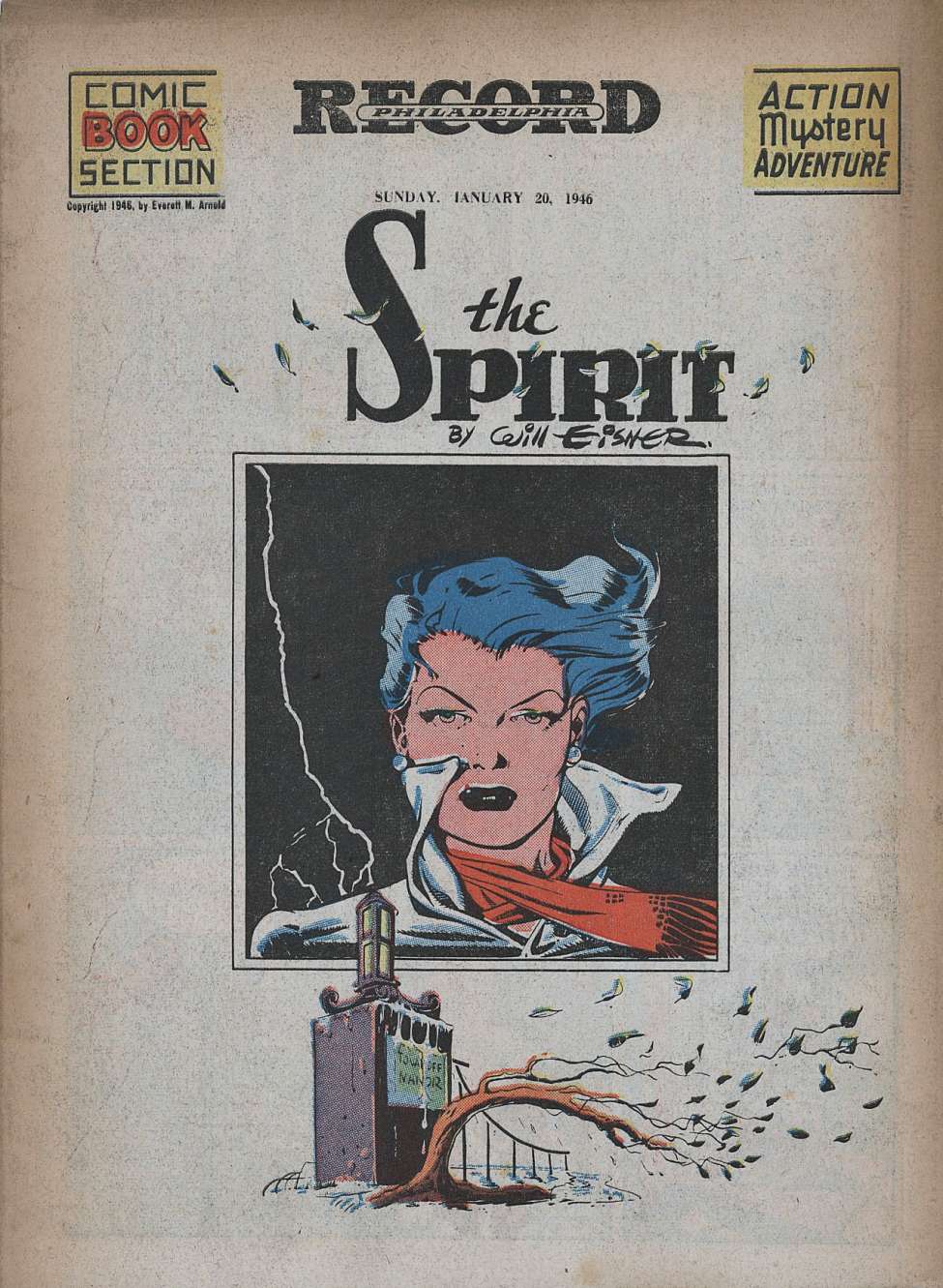 Comic Book Cover For The Spirit (1946-01-20) - Philadelphia Record - Version 2