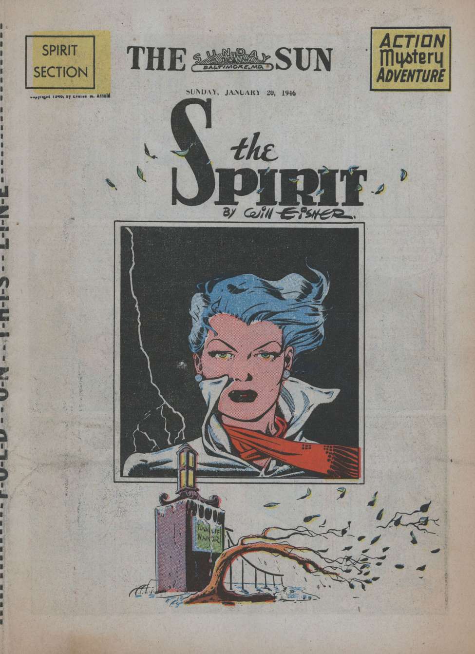 Comic Book Cover For The Spirit (1946-01-20) - Baltimore Sun - Version 1
