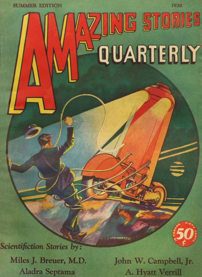 Comic Book Cover For Amazing Stories Quarterly v3 3 - Paradise and Iron - Miles J. Breuer