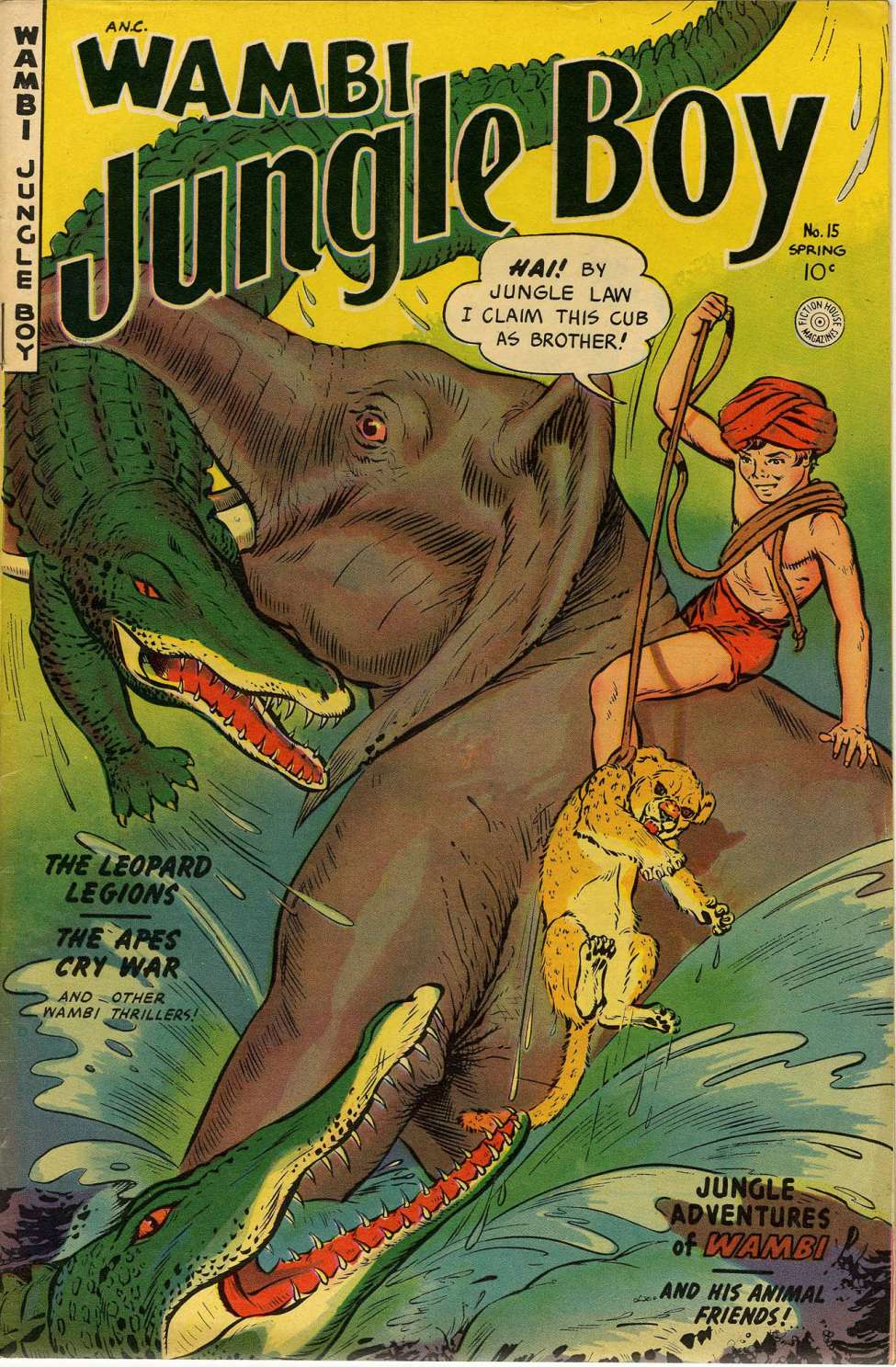 Comic Book Cover For Wambi, Jungle Boy 15 (alt) - Version 2