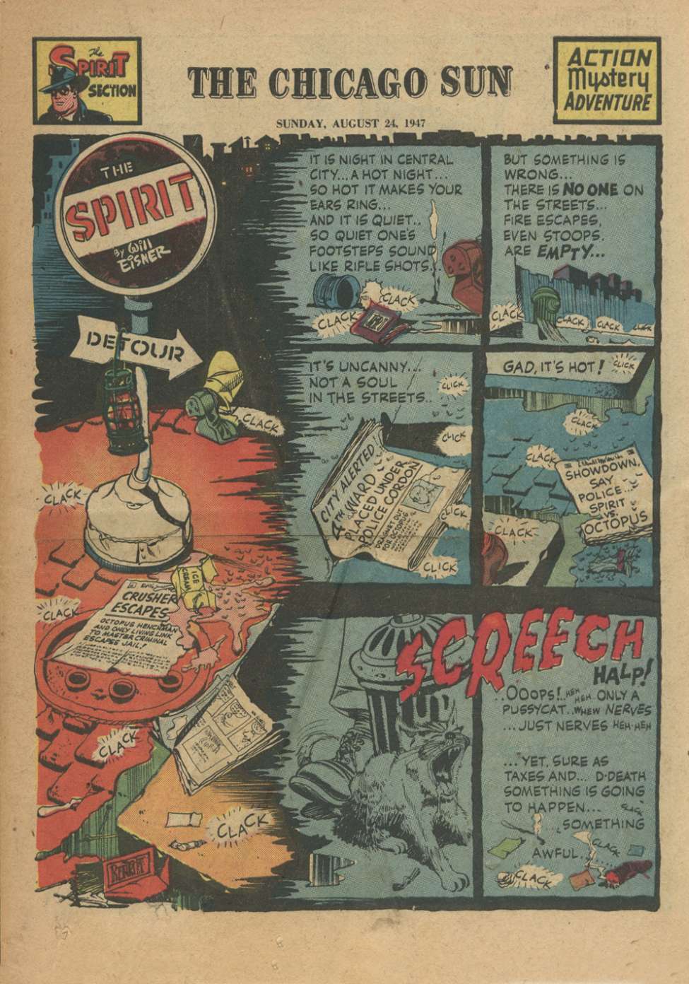 Comic Book Cover For The Spirit (1947-08-24) - Chicago Sun