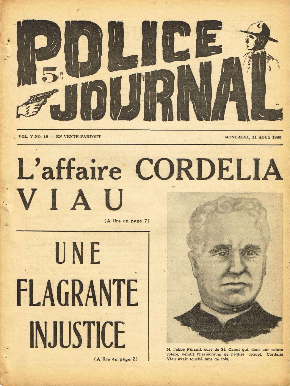 Book Cover For Police Journal v5 19 - Une flagrante injustice