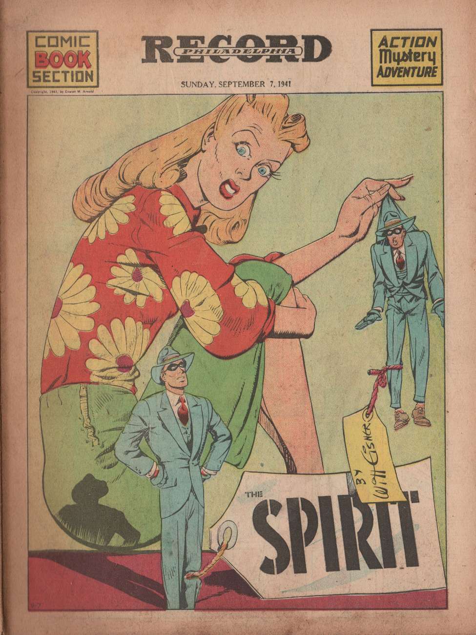 Comic Book Cover For The Spirit (1941-09-07) - Philadelphia Record