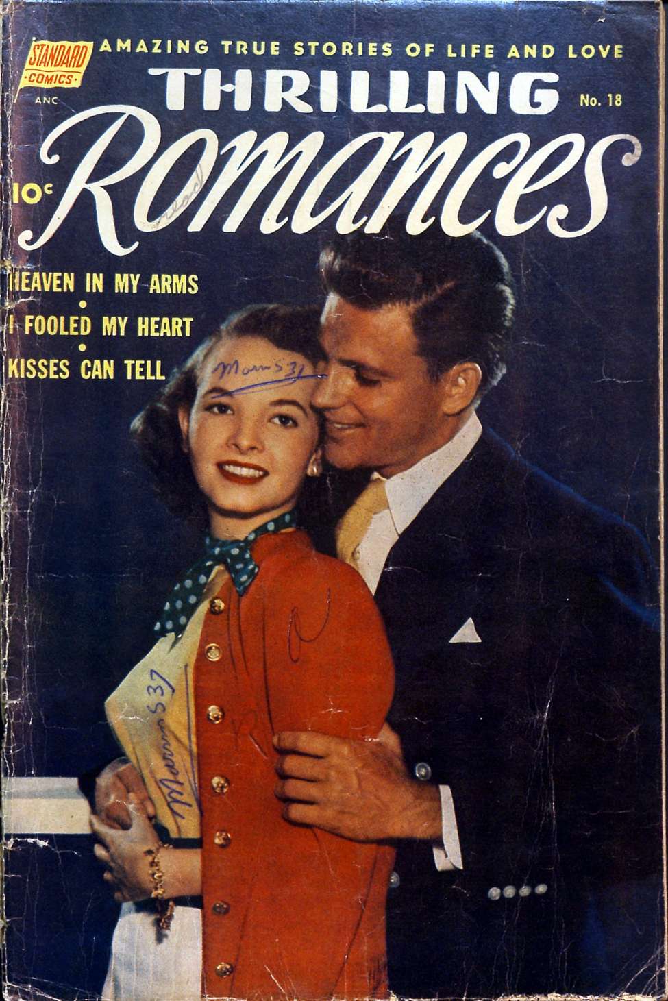 Comic Book Cover For Thrilling Romances 18