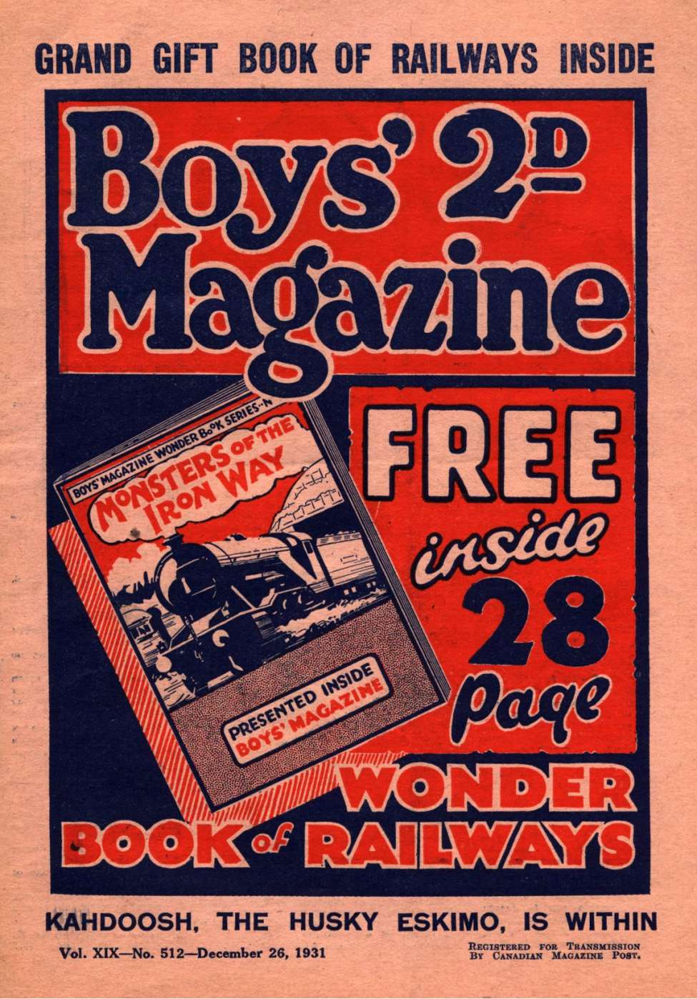 Book Cover For Boys' Magazine 512