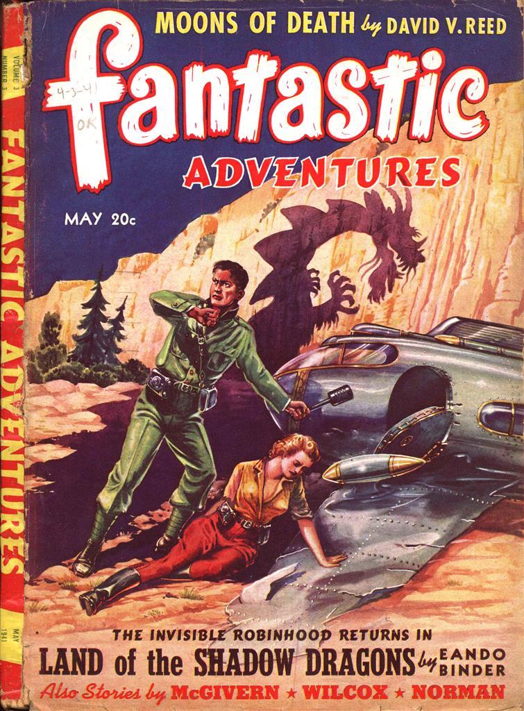Comic Book Cover For Fantastic Adventures v3 3 - Land of the Shadow Dragons - Eando Binder