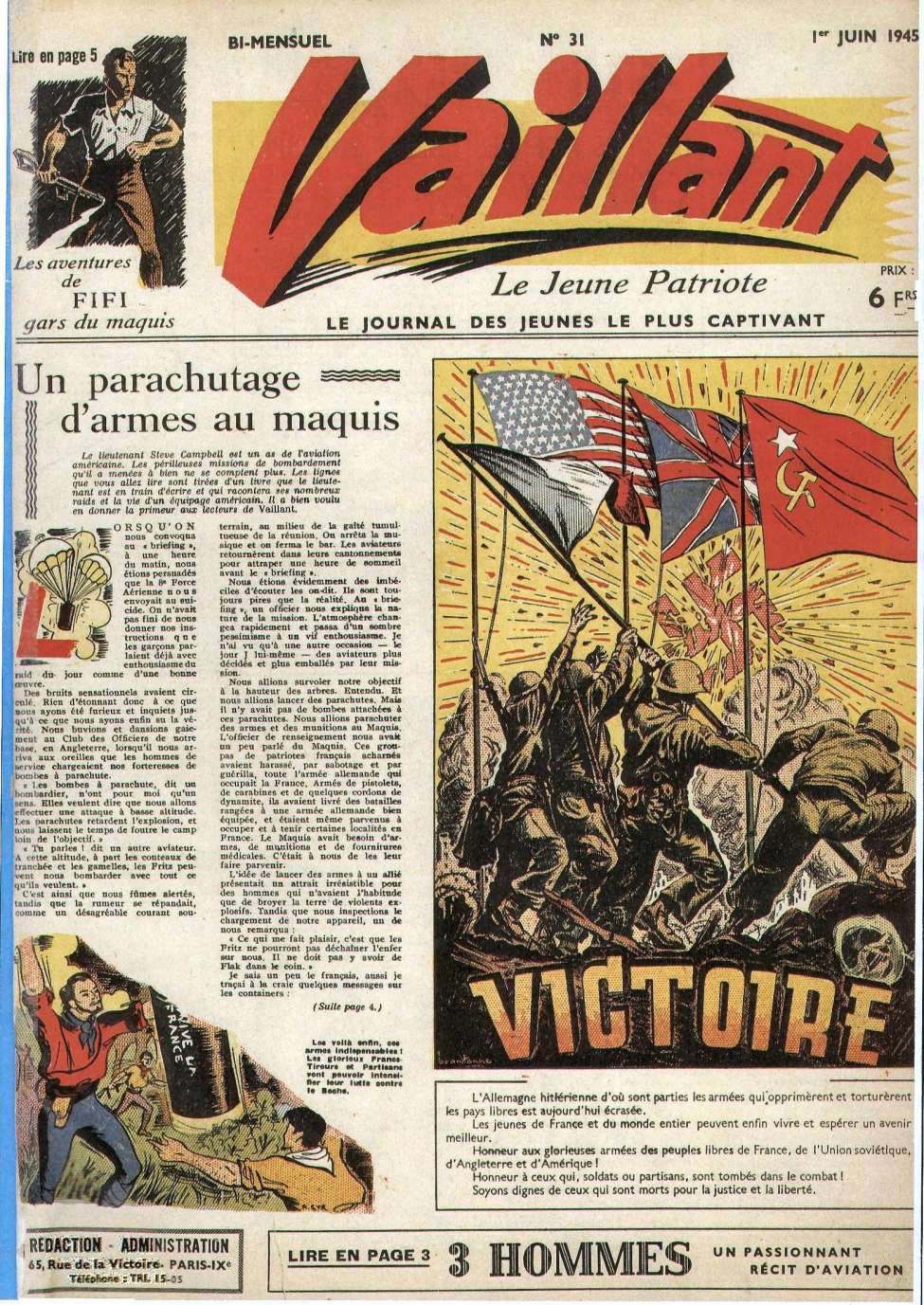 Comic Book Cover For Vaillant 31 - Victoire