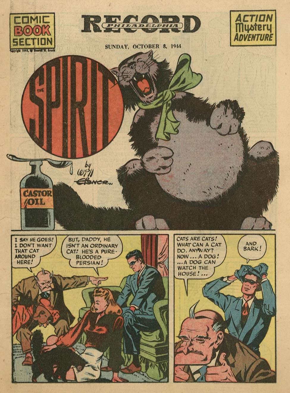Comic Book Cover For The Spirit (1944-10-08) - Philadelphia Record