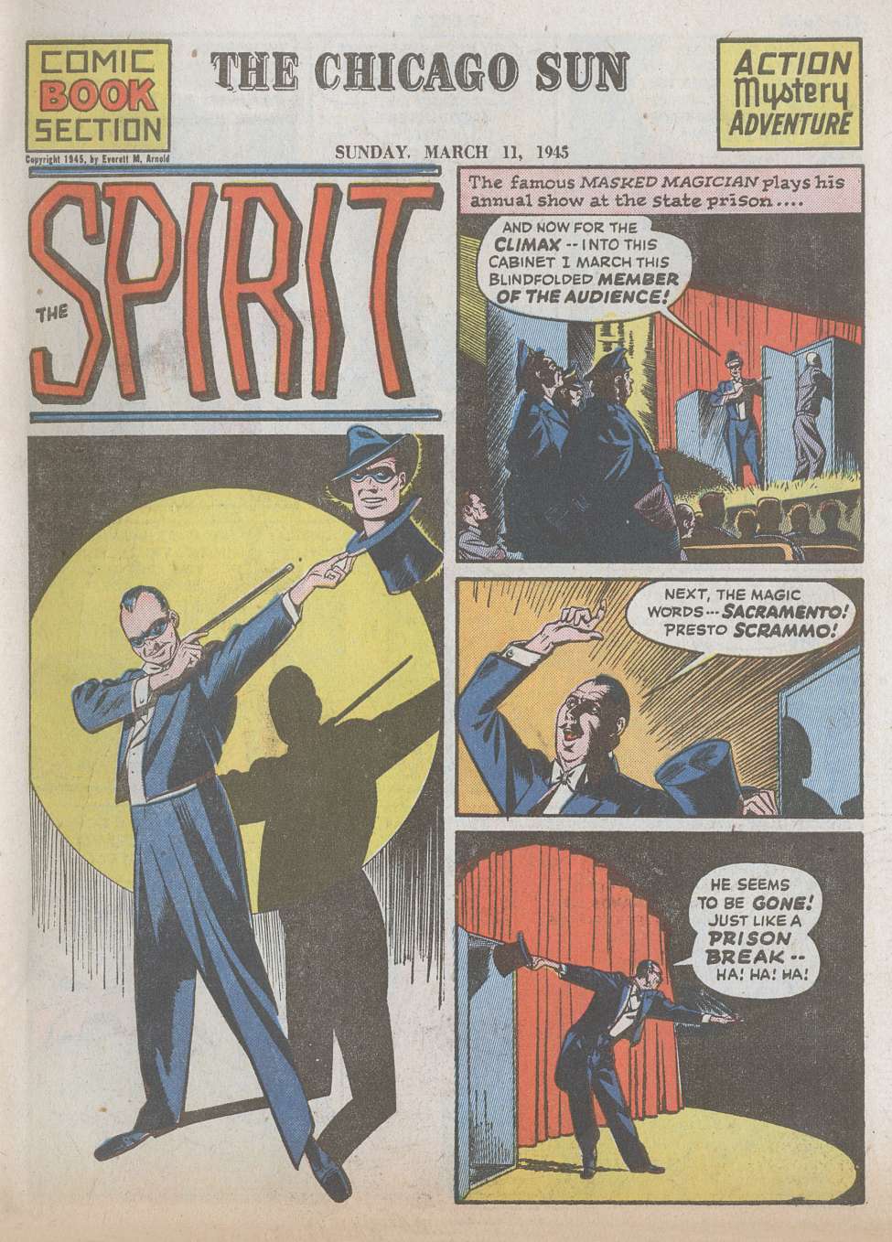 Comic Book Cover For The Spirit (1945-03-11) - Chicago Sun