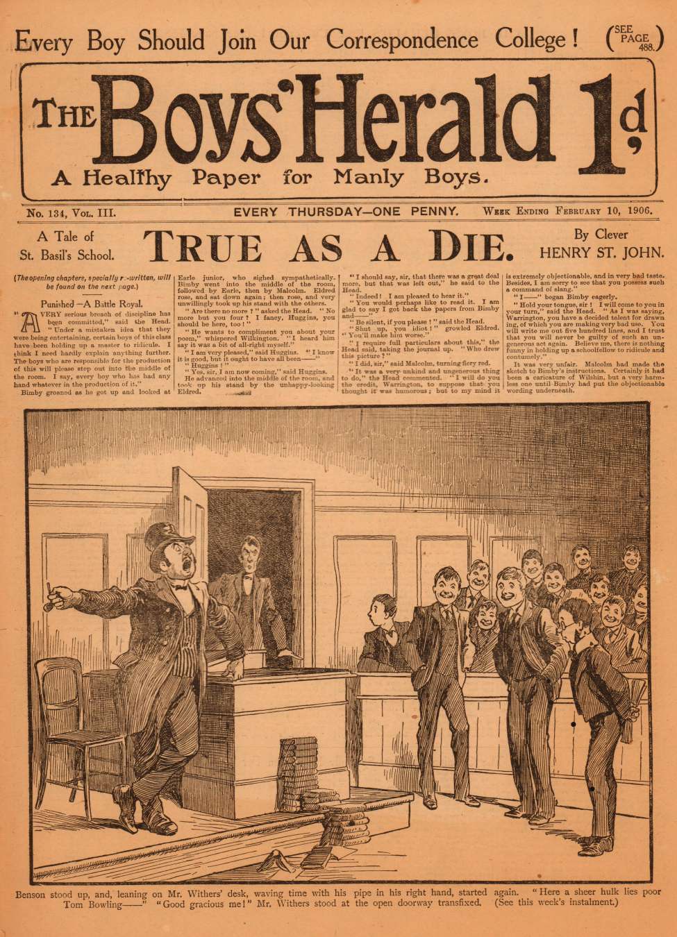 Book Cover For The Boys' Herald 134 - Punished A Battle Royal