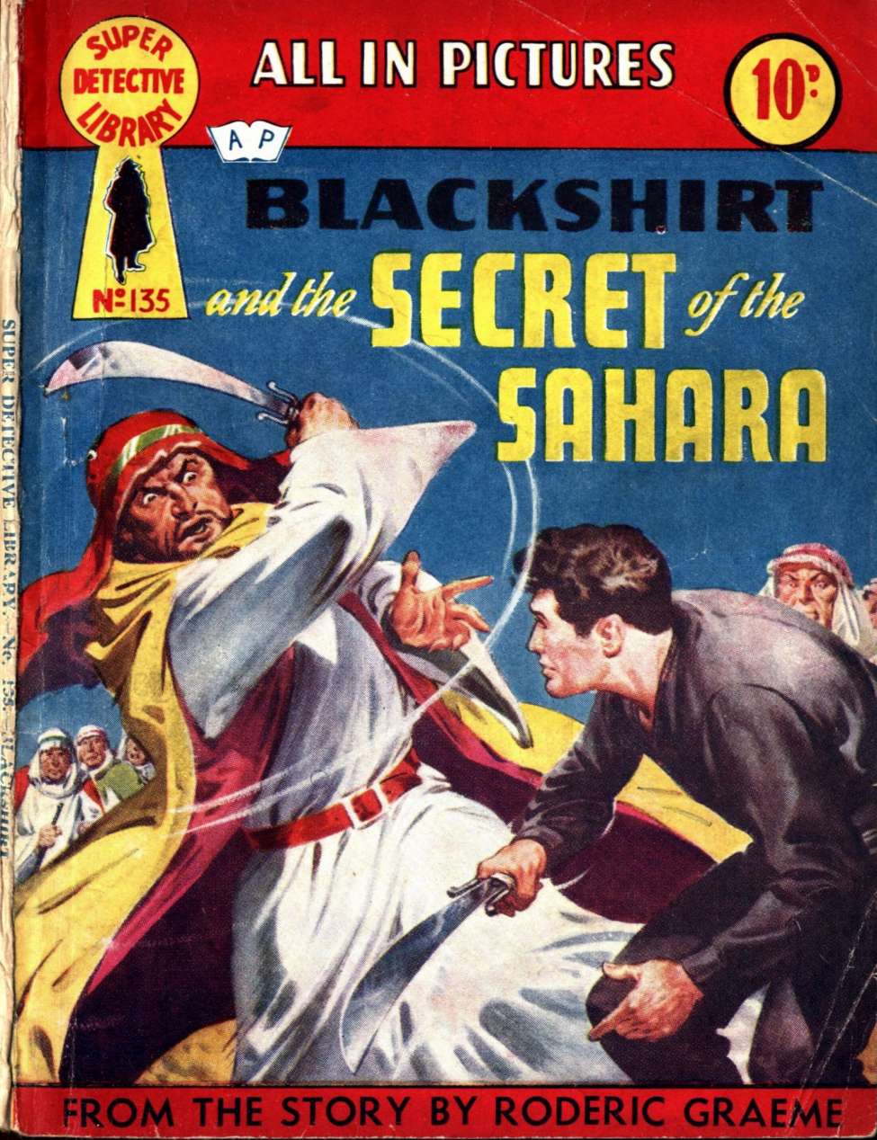 Book Cover For Super Detective Library 135 - Blackshirt and the Secret of the Sahara