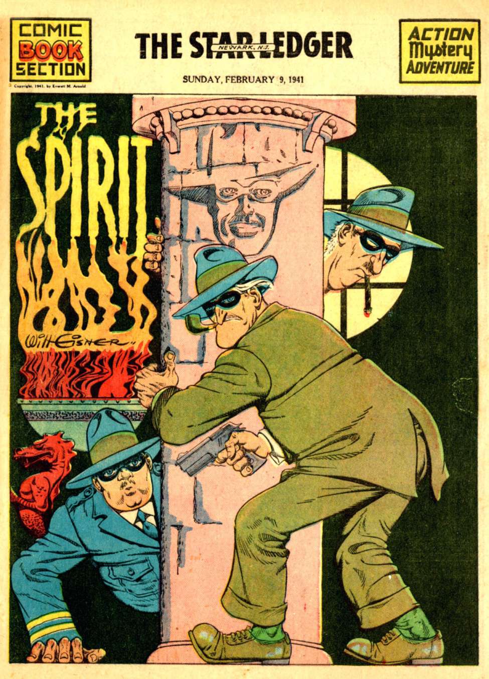 Comic Book Cover For The Spirit (1941-02-09) - Star-Ledger