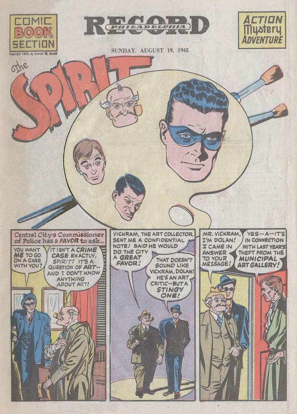 Comic Book Cover For The Spirit (1945-08-19) - Chicago Sun