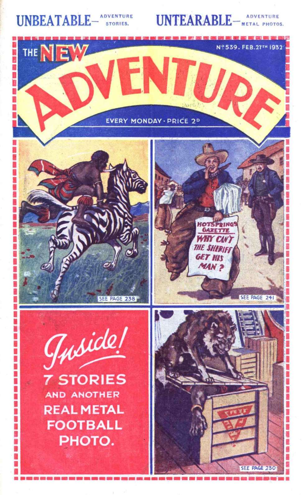 Book Cover For Adventure 539