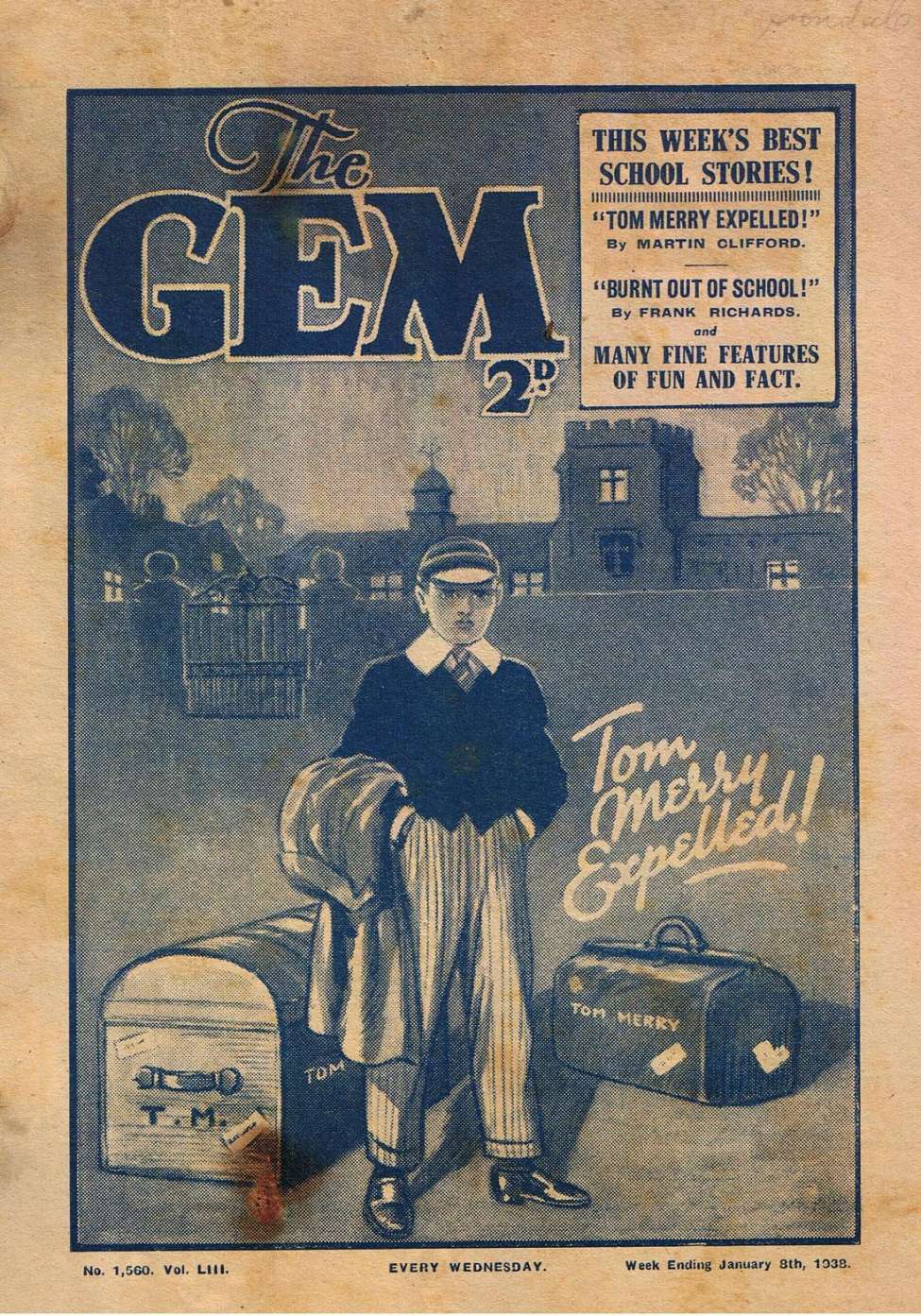Comic Book Cover For The Gem v2 1560 - Tom Merry Expelled