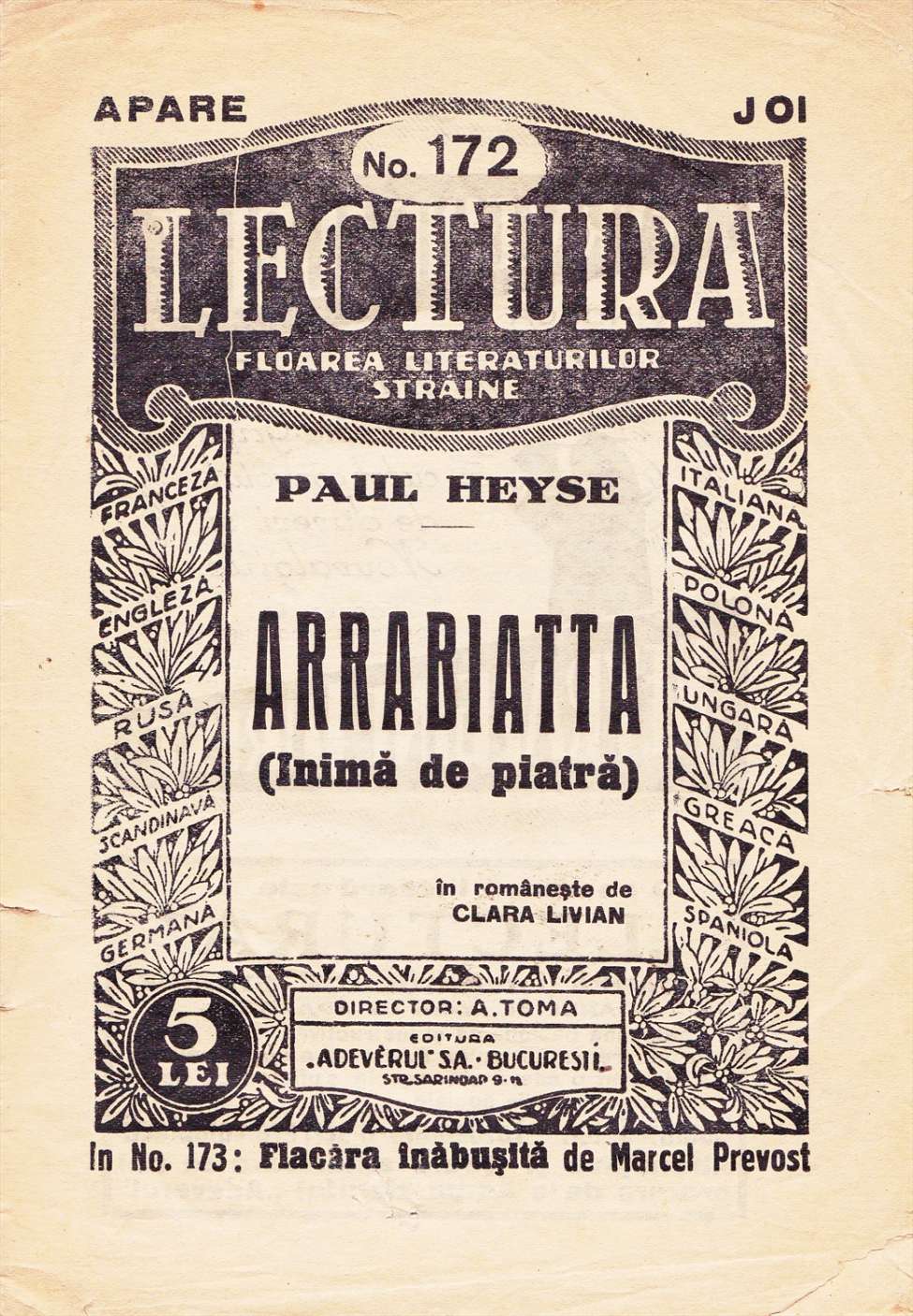 Book Cover For Lectura v4 172 Arrabiatta - Inima de Piatra