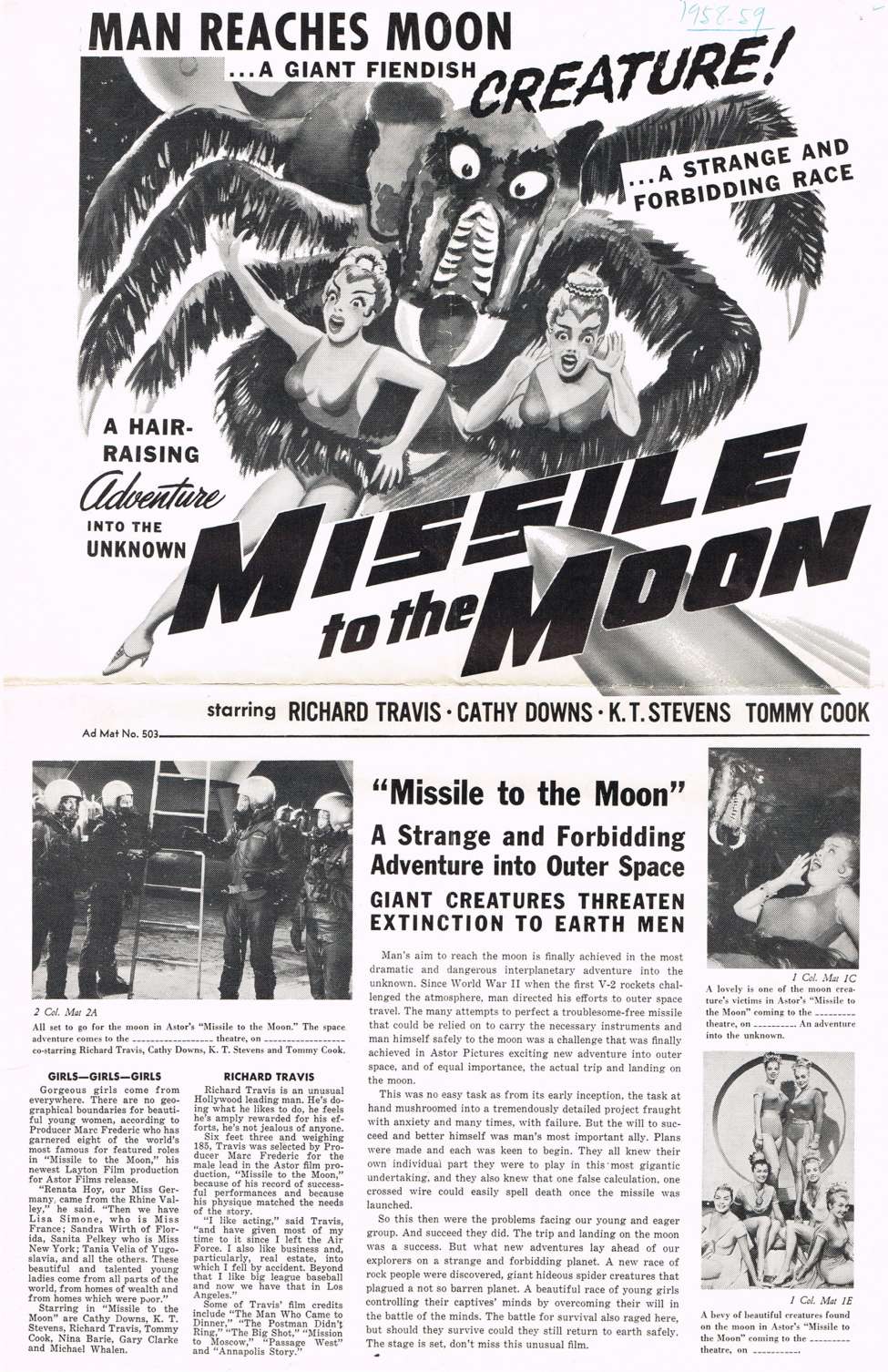 Comic Book Cover For Missile To The Moon Pressbook