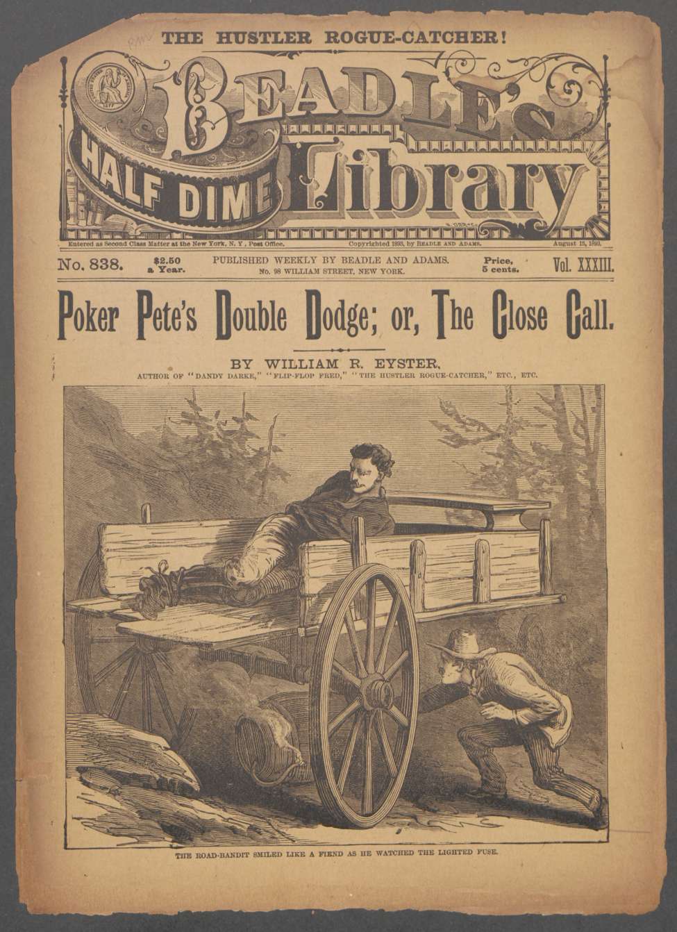 Book Cover For Beadle's Half Dime Library 838 - Poker Pete's Double Dodge
