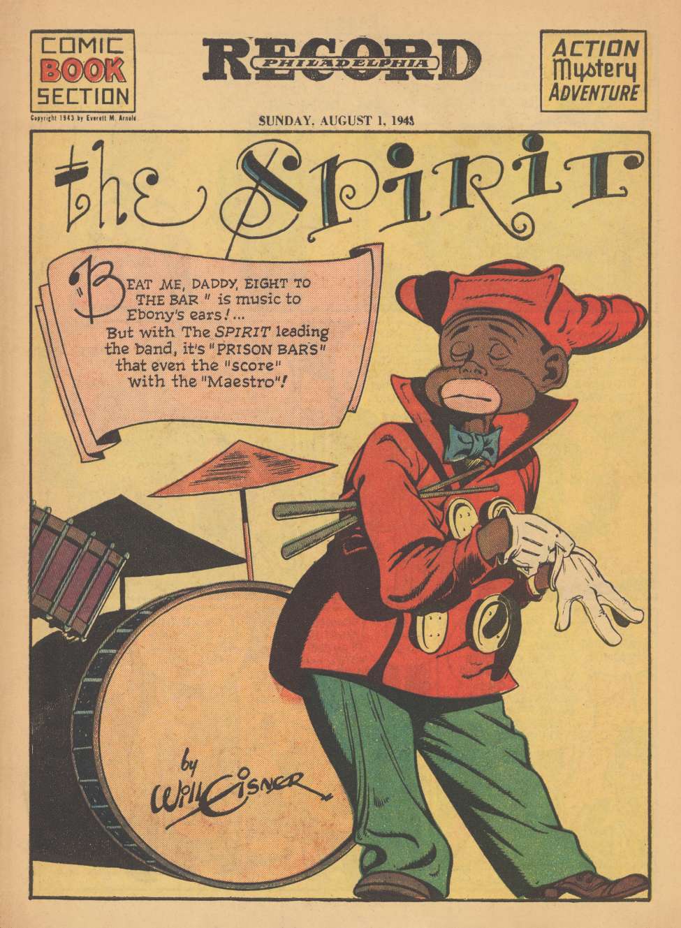 Comic Book Cover For The Spirit (1943-08-01) - Philadelphia Record