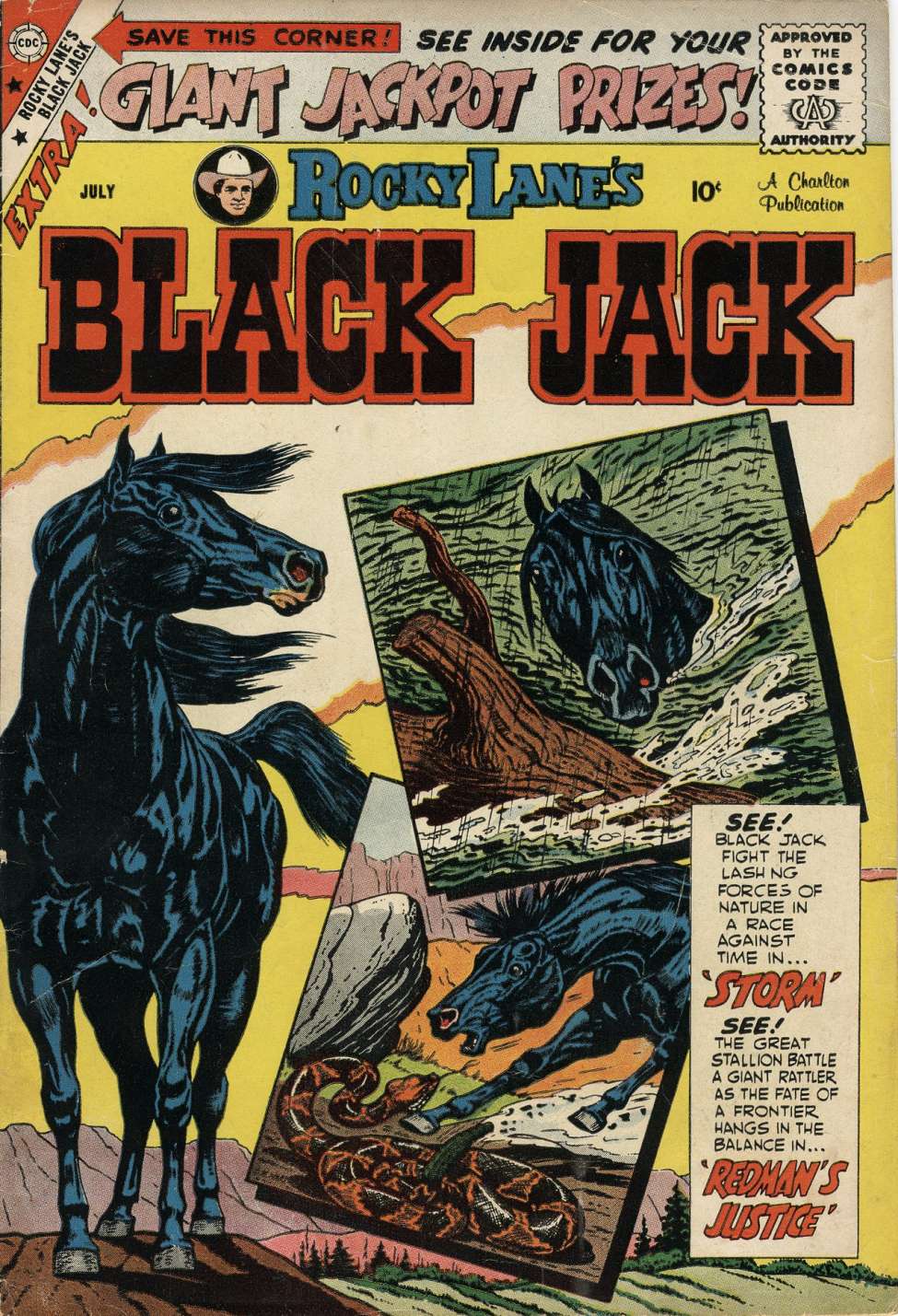 Comic Book Cover For Rocky Lane's Black Jack 28