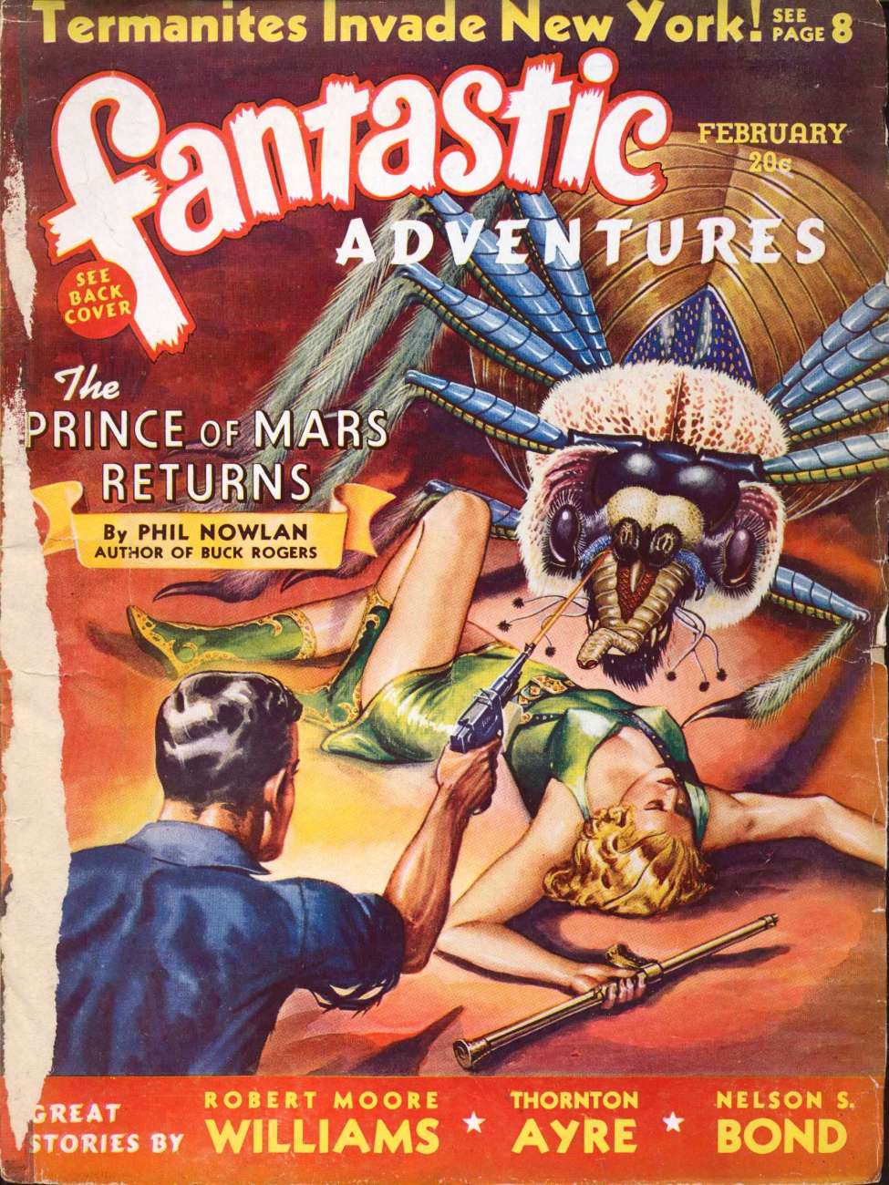 Book Cover For Fantastic Adventures v2 2 -The Prince of Mars Returns - Phil Nowlan p1