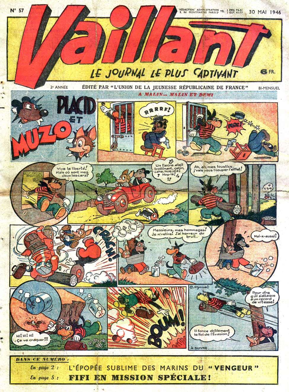 Comic Book Cover For Vaillant 57 - Placid et Muzo