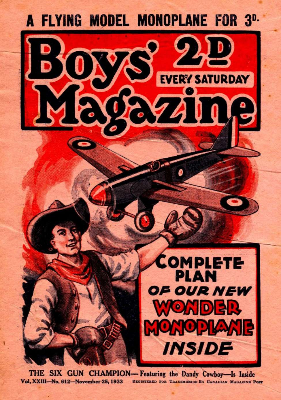 Comic Book Cover For Boys' Magazine 612